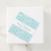 Blauwgroen Abstract sneeuwvlokpatroon#10 ID1009 Bedankjes Labels (In situ)