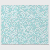 Blauwgroen Abstract sneeuwvlokpatroon#10 ID1009 Cadeaupapier (Vlak)