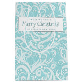 Blauwgroen Abstract sneeuwvlokpatroon#10 ID1009 Medium Cadeauzakje (Voorkant)