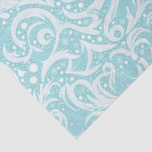 Blauwgroen Abstract sneeuwvlokpatroon#10 ID1009 Tissuepapier (Detail)