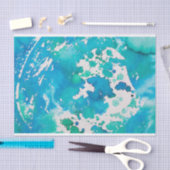 blauwgroen abstract tissuepapier (Craft)