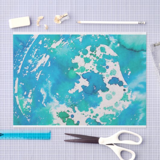 blauwgroen abstract tissuepapier (Craft)