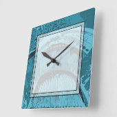 Blauwgroen Abstract. Vierkante Klok (Hoek)