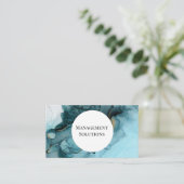 Blauwgroen Abstract Visitekaartje (Staand voorkant)