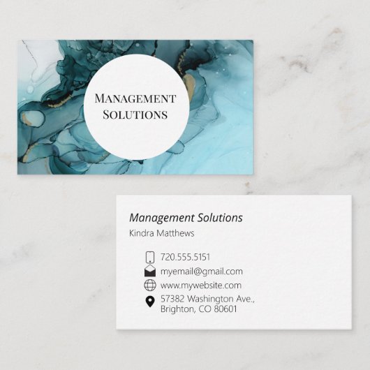 Blauwgroen Abstract Visitekaartje (Voorkant / Achterkant)