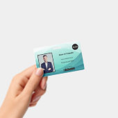 Blauwgroen Abstracte bedrijffoto-ID Badge (Handheld)
