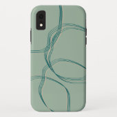 Blauwgroen Abstracte Geometrische Telefoonhoes Case-Mate iPhone Case (Achterkant)