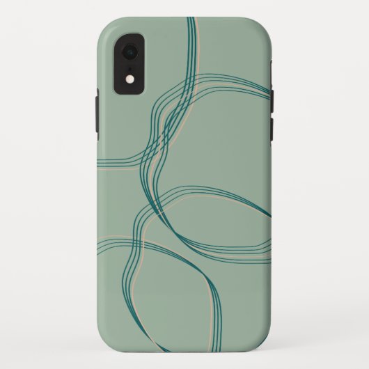 Blauwgroen Abstracte Geometrische Telefoonhoes Case-Mate iPhone Case (Achterkant)