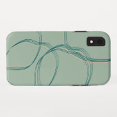 Blauwgroen Abstracte Geometrische Telefoonhoes Case-Mate iPhone Case (Achterkant (horizontaal))