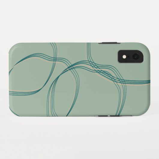 Blauwgroen Abstracte Geometrische Telefoonhoes Case-Mate iPhone Case (Achterkant (horizontaal))