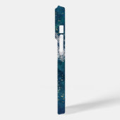 Blauwgroen Abstracte goudsneeuwskiester Case-Mate iPhone Case (Achterkant / Links)