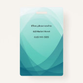 Blauwgroen Abstracte identiteitskaart voor foto's  Badge (Achterkant)