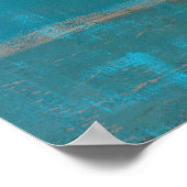 blauwgroen Abstracte kunst in koelen Poster (Hoek)