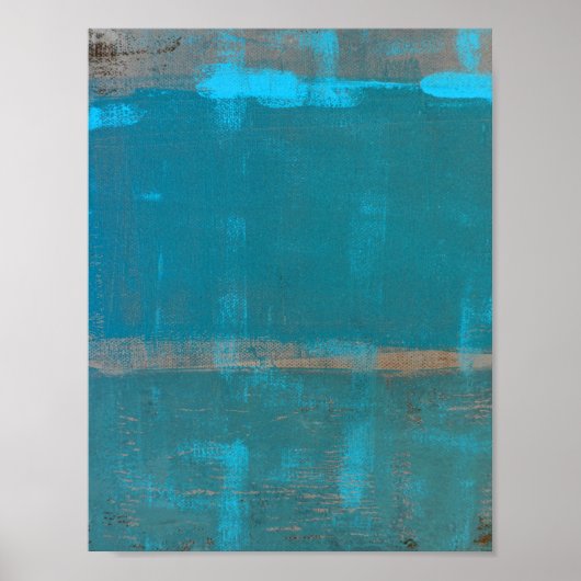 blauwgroen Abstracte kunst in koelen Poster (Voorkant)