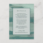 Blauwgroen abstracte kust chique moderne bruiloft informatiekaartje (Voorkant)