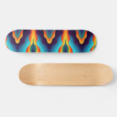Blauwgroen Abstracte vlammen Persoonlijk Skateboard (Horizontaal)