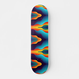 Blauwgroen Abstracte vlammen Persoonlijk Skateboard