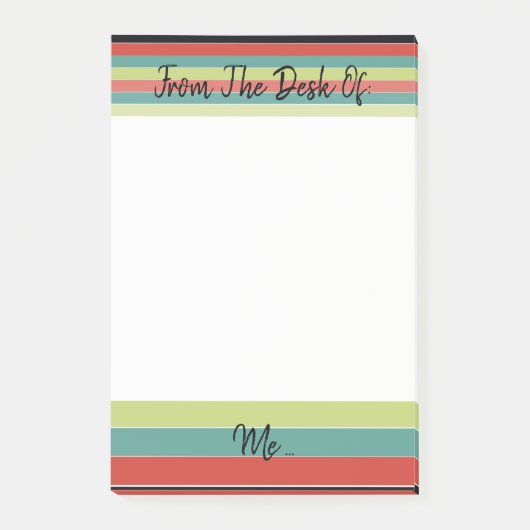 Blauwgroen accentstreep post-it® notes (Voorkant)