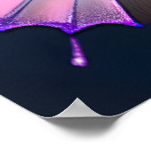 Blauwgroen achtergrond Paarse vlinder Poster (Hoek)