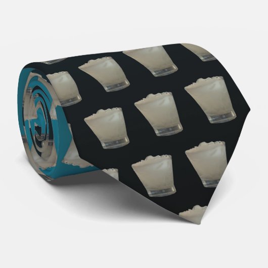 Blauwgroen achtergrond Tequila Pattern Stropdas (Opgerold)