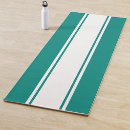 Blauwgroen achtergrond van Cool Long White Racing  Yogamat
