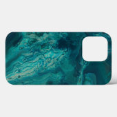 Blauwgroen acrylvezel Abstracte vloeisel Case-Mate iPhone Case (Achterkant (horizontaal))