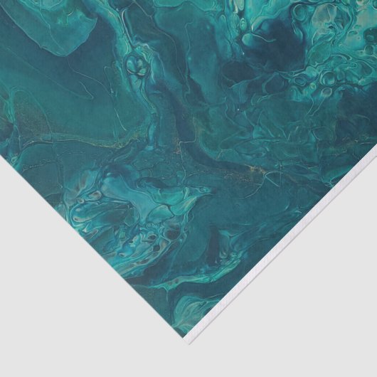 Blauwgroen acrylvezel Abstracte vloeisel Tissuepapier (Detail)