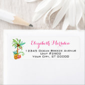 Blauwgroen Adres van de  bloem van het strand trop Etiket (Insitu)