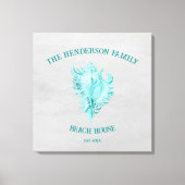 Blauwgroen afdruk van conch Shell Canvas (Voorkant)