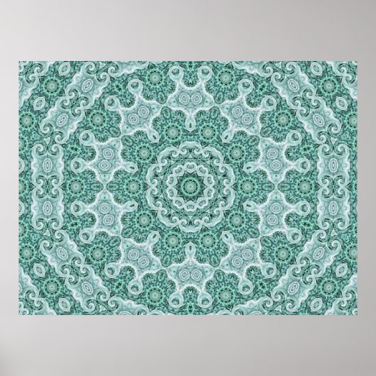 blauwgroen afdrukken poster (Voorkant)