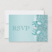 Blauwgroen afgedrukte Sequins RSVP (Voorkant)