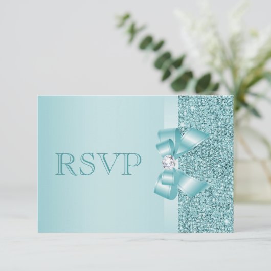 Blauwgroen afgedrukte Sequins RSVP (Staand voorkant)