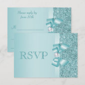 Blauwgroen afgedrukte Sequins RSVP (Voorkant / Achterkant)
