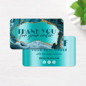 Blauwgroen afspeelkaart voor folie visitekaartje (Bureau)