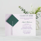 Blauwgroen afstudeerdop kaart (Staand voorkant)