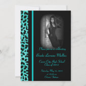 Blauwgroen afstuderen van bladluipaard kaart (Achterkant)