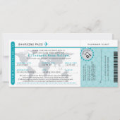 Blauwgroen Afstuderen wereldreiziger instapkaart Kaart (Voorkant)