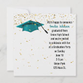 Blauwgroen afstuiknop met Gold Confetti Kaart (Voorkant)