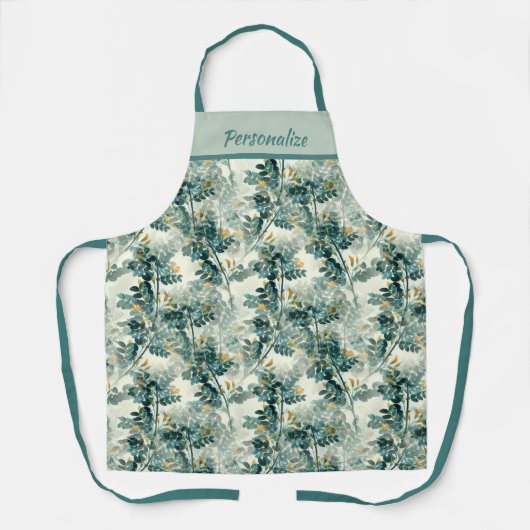 Blauwgroen afvoerkleppen laten een elegant grafis Schort (Voorkant)