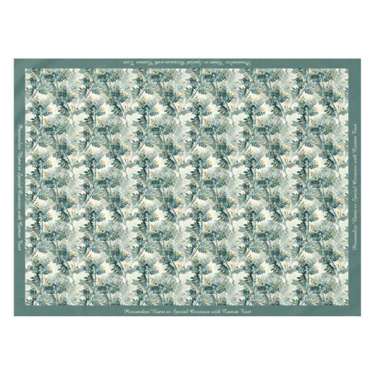 Blauwgroen afvoerkleppen laten een elegant grafis Tafelkleed (Voorkant (Horizontaal))