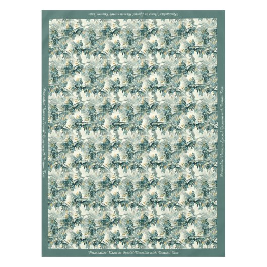 Blauwgroen afvoerkleppen laten een elegant grafis Tafelkleed (Voorkant)