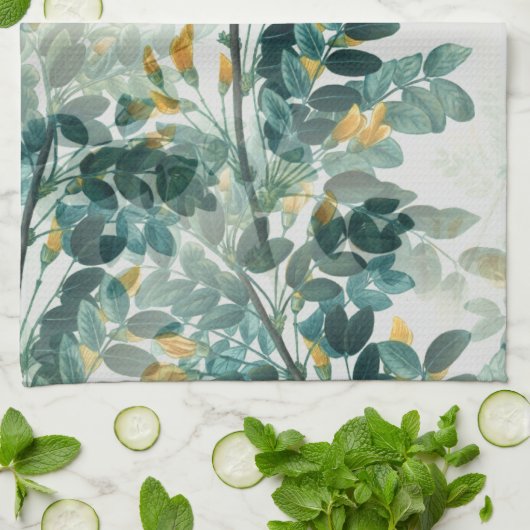  Blauwgroen afvoerkleppen laten een elegant grafis Theedoek (Gevouwen)