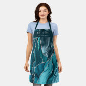 blauwgroen agaat beauty professioneel schort (Gedragen)