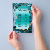 Blauwgroen Agaat Faux folie prijslijst Flyer (Hand)
