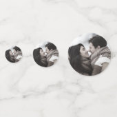 Blauwgroen Agaat Goud Glitter Foto Donker Bruiloft Confetti (Achterkanten)