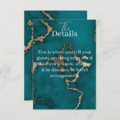 Blauwgroen Agaat Goud Kintsugi Menu Behuizing Kaar (Voorkant / Achterkant)