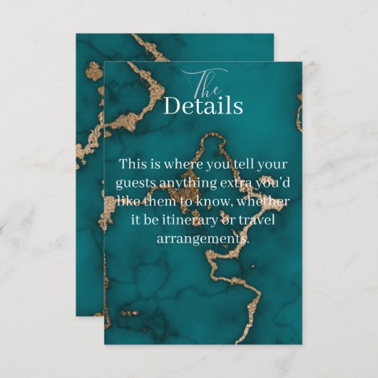 Blauwgroen Agaat Goud Kintsugi Menu Behuizing Kaar (Voorkant / Achterkant)