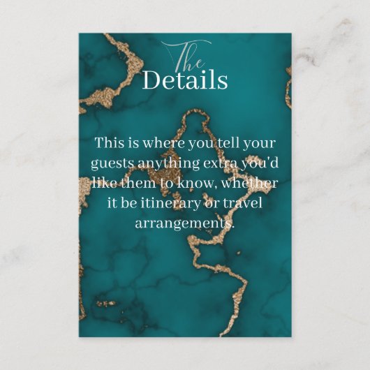 Blauwgroen Agaat Goud Kintsugi Menu Behuizing Kaar (Voorkant)