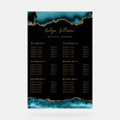 Blauwgroen agaat prijslijst acryl teken acryl bord (Voorkant)