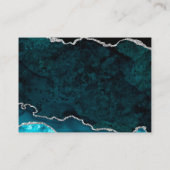 Blauwgroen Agate bruiloft accommodaties Informatiekaartje (Achterkant)